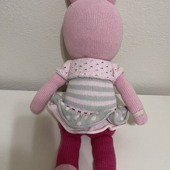 Cuddle + Kind Chloe the Bunny Rabbit Plush Knit Handmade Doll Stuffed Animal 20" - Picture 12 of 15